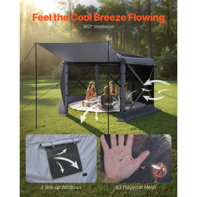 Screen Top Mesh - Tenda Gazebo de 12x12 pés com