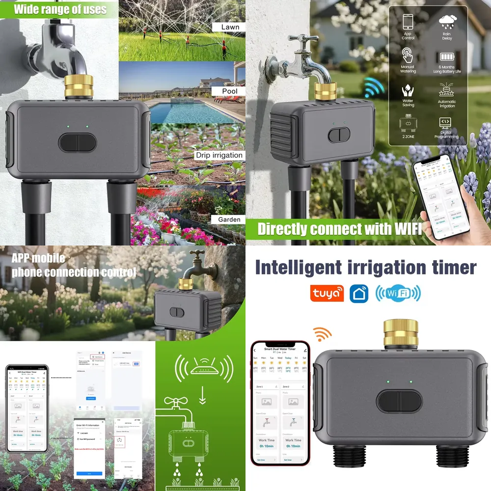 Timer Dual Outlet - WAP01 Temporizador de Água Inteligente com