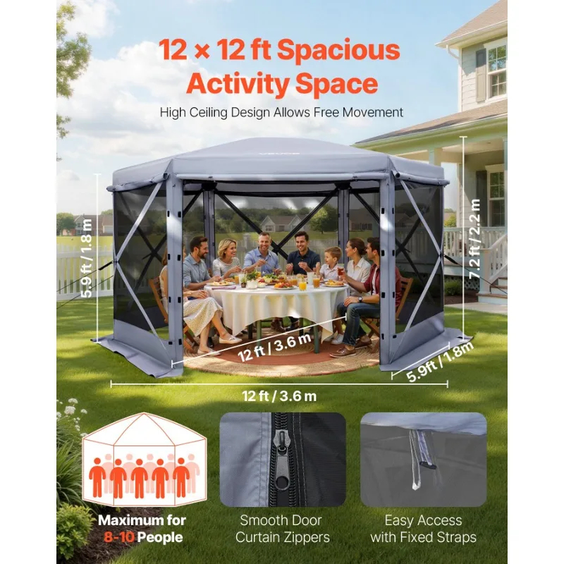 Tenda Gazebo de 12x12 pés com  - Screen Top Mesh avaliação e preço