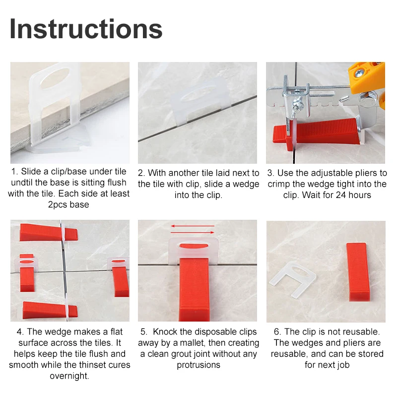 100 Peças de Clipes para Siste - Ceramic Tile Floor avaliação e preço