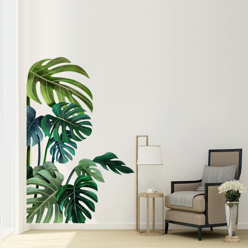 Grande nórdico folha verde ade - Pvc Panel Background avaliação e preço