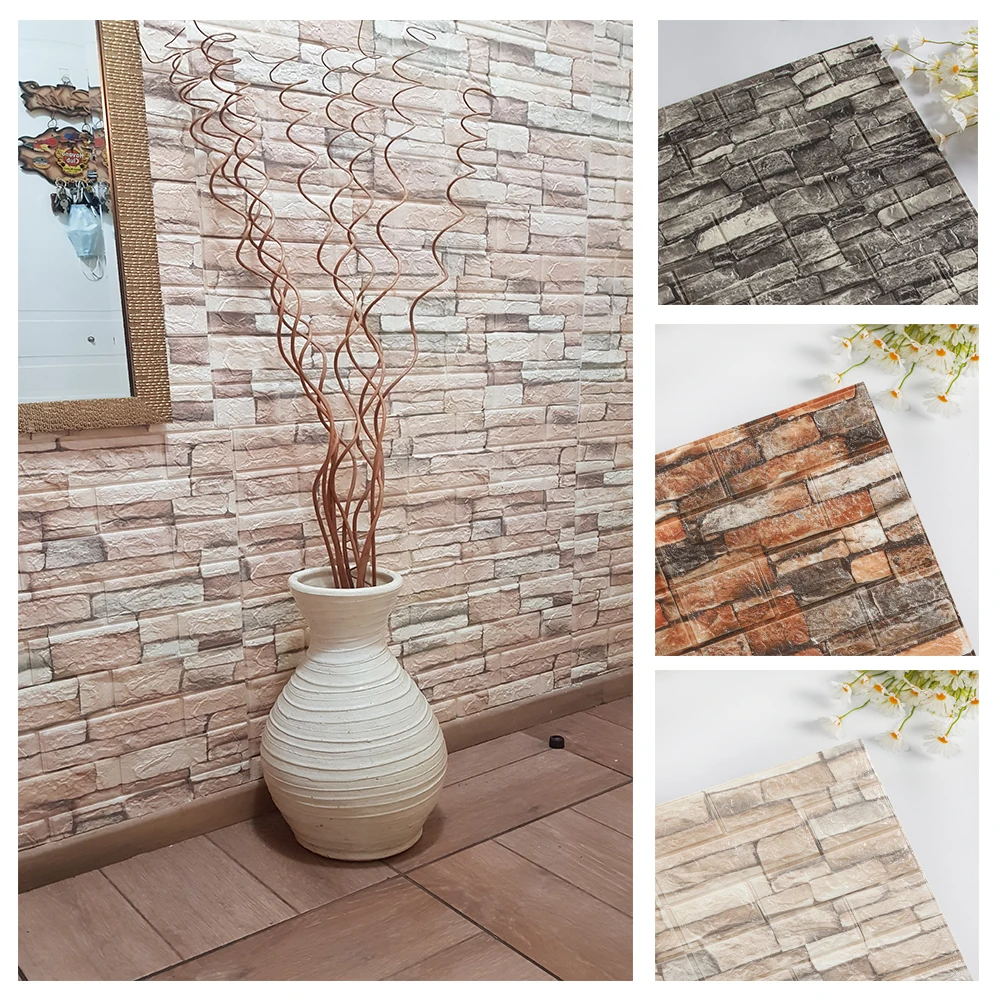 Auto-adesivo 3D tijolo adesivo - Pvc Panel Background avaliação e preço